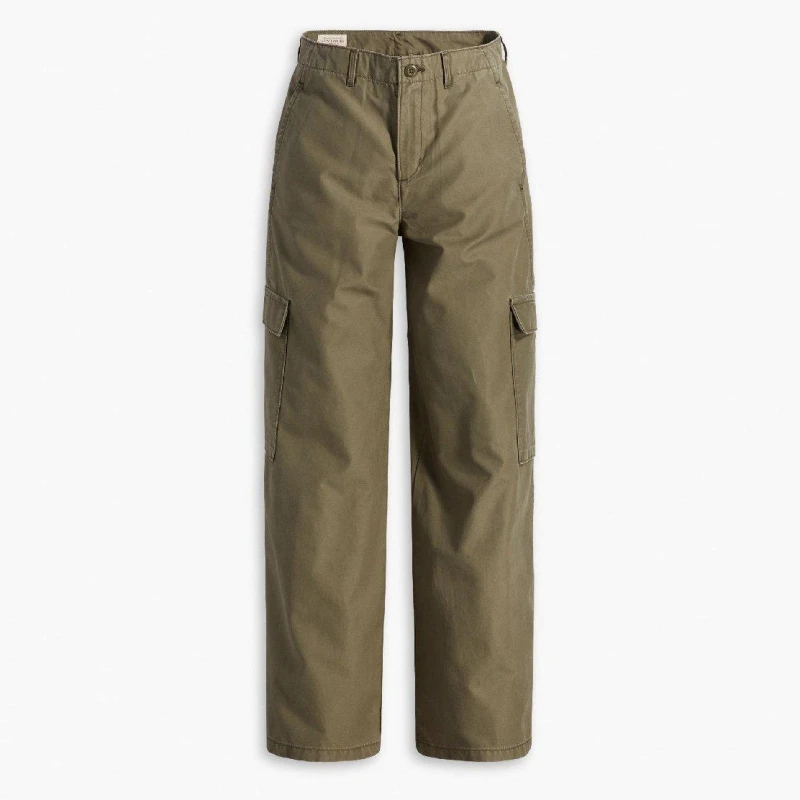 Image of Levis Womens Baggy Olive Night Cargo Jeans Olive Night female 26 L34