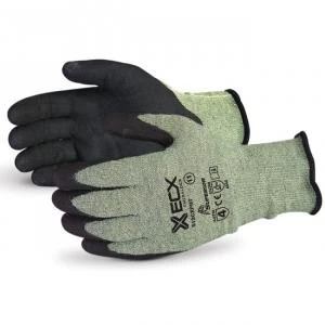 Image of Superior Glove Emerald Cx Kevlar Wire Core Nitrile Palm 10 Black Ref