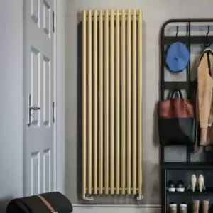 Image of Brass Horizontal Designer Radiator Oval Column Central Heating Rads 1800 x 590mm - Brass
