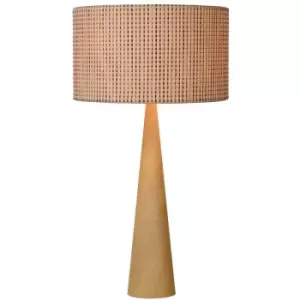 Image of Lucide CONOS - Table Lamp - Ø35cm - 1xE27 - Light Wood