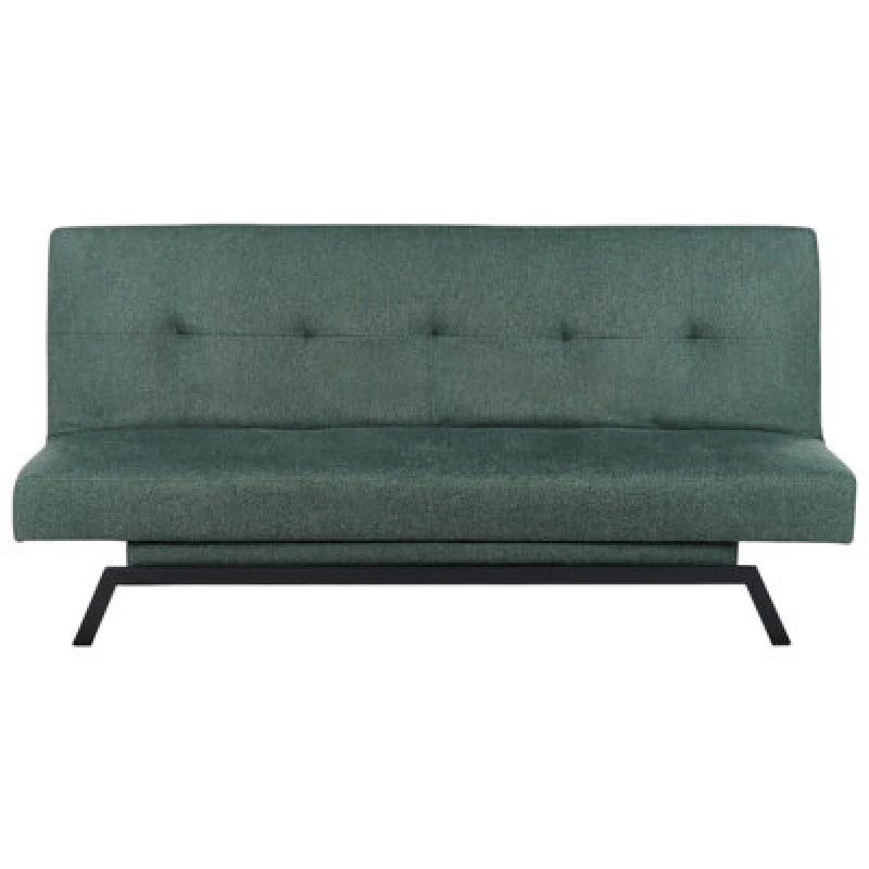Image of Beliani Sofa Bed 3 Seater Leeds Fabric Green