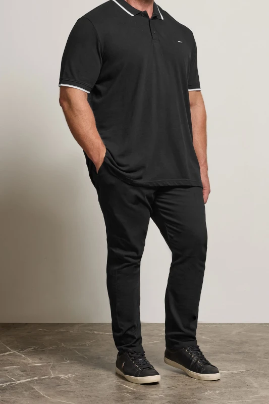 Image of BadRhino Mens Stretch Chinos in Black Size: 44R Black Male 44R