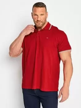 BadRhino Tipped Polo - Red, Size 3XL, Men