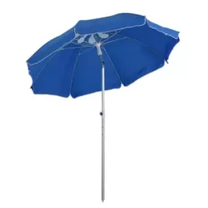 image of 1.9m Beach Umbrella Outdoor Sun Shade w/ Angle Tilt Carry Bag Blue - Outsunny