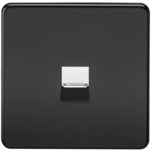 KnightsBridge Screwless Matt Black Telephone Master Socket Flush Wall Socket