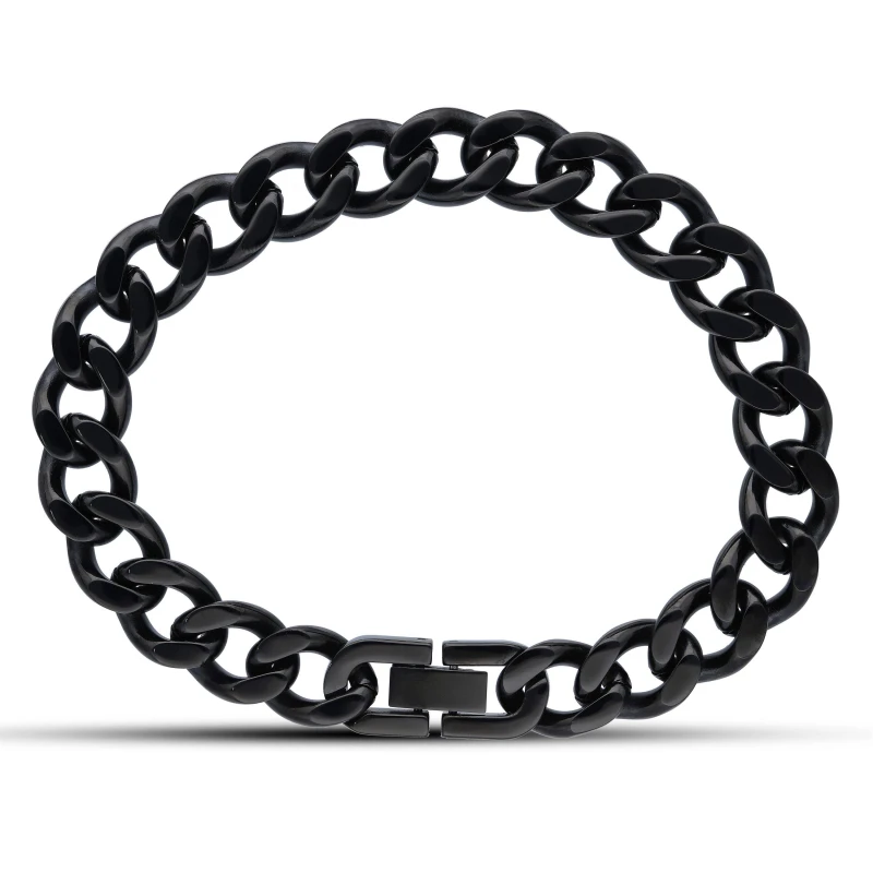 Image of Be You Mens Black IP Stainless steel Bracelet Black male One Size
