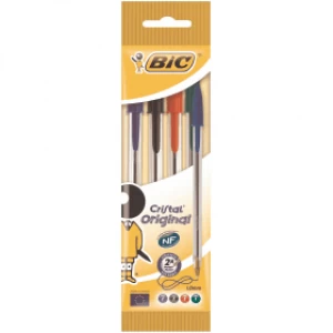 Image of BIC Cristal Ballpoint Pen - Assorted Colours (4 Pack)