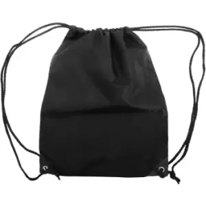 image of Stafford Plain Drawstring Tote Bag - 13 Litres (Pack of 2) (One Size) (Black) - Shugon