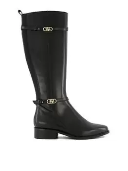 Image of Dune London Wide Fit Tup Knee Boot, Black, Size 4, Women