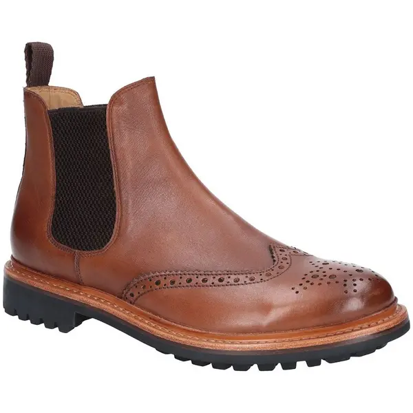 image of Cotswold Mens Siddington Commando Brogues Chelsea Ankle Boots - UK 9