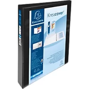 Image of Exacompta Presentation Ring Binder Polypropylene A4+ 4 ring 30 mm Black Pack of 10