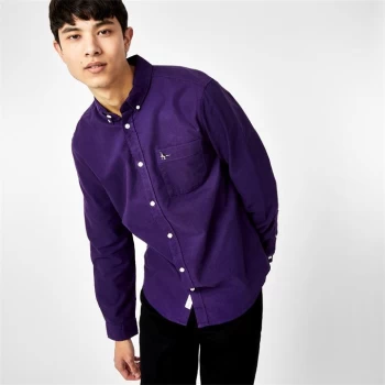 image of Jack Wills Wadsworth Plain Oxford Shirt - Plum