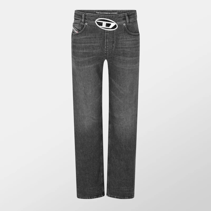Image of Diesel Womens Straight Leg Jeans Black/Grey Denm female 26
