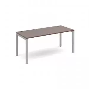 Image of Connex single desk 1600mm x 800mm - silver frame and walnut top