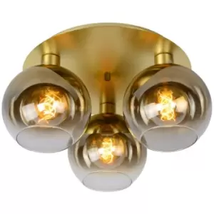 image of Lucide MARIUS - Flush Ceiling Light - 3xE27 - Matt Gold, Brass