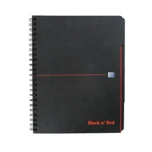 image of Black n Red A4 Glossy Hardback Wirebound Project Book 90gm2 200 Pages Ruled with Margin