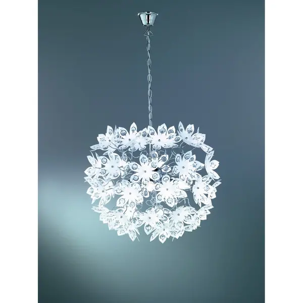 image of Blowball Modern 5 Light Pendant Ceiling Light Chrome