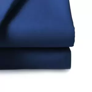 Image of Belledorm 200 Thread Count Fitted Sheet, Double, Navy