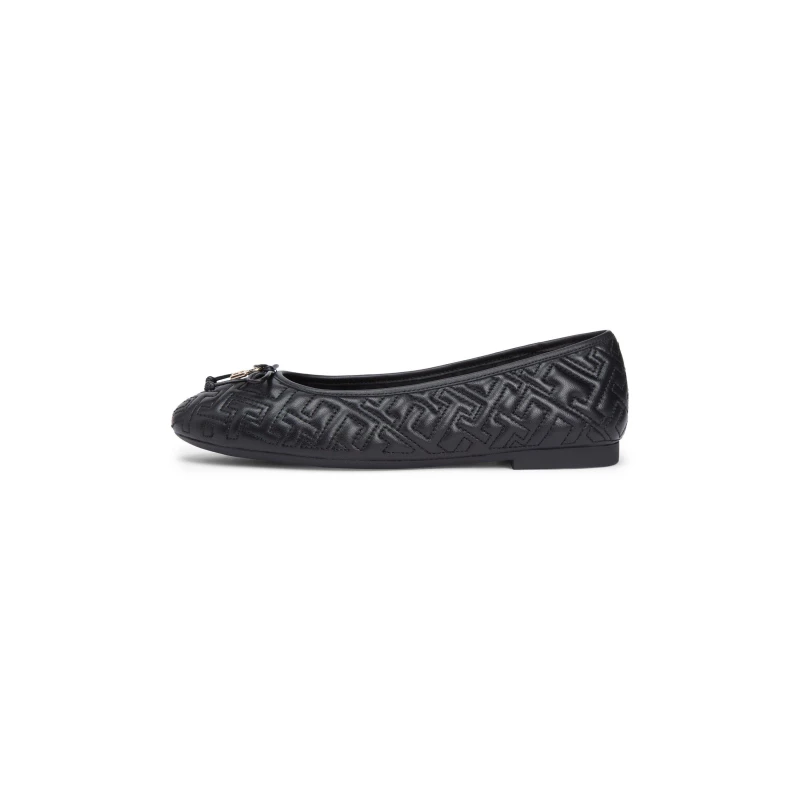 Image of Tommy Hilfiger Womens Quilt Ballerina Ballet Pumps Black female 4 (37)