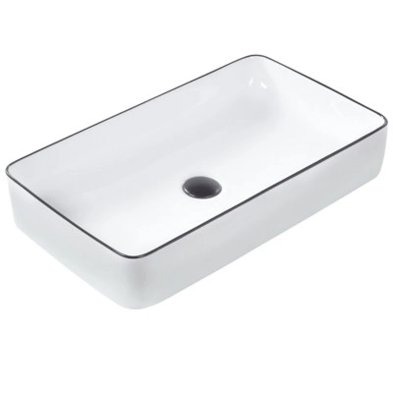 Image of Beliani Countertop Basin Xert 610 X 350 mm Ceramic White