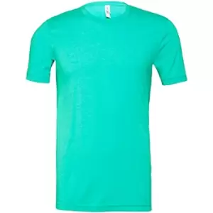 image of Canvas Unisex Jersey Crew Neck T-Shirt / Mens Short Sleeve T-Shirt (2XL) (Heather Sea Green)