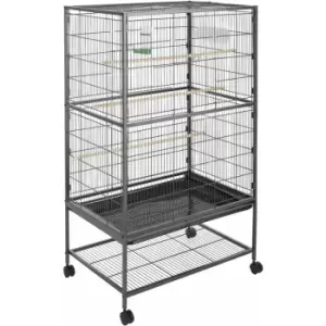 image of Bird cage 131cm high - bird aviary, parrot cage, budgie cage - anthracite