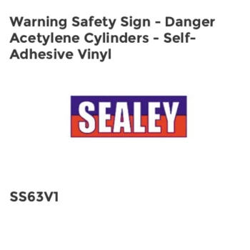 image of Warning Safety Sign - Danger Acetylene Cylinders - Self-Adhesive Vinyl