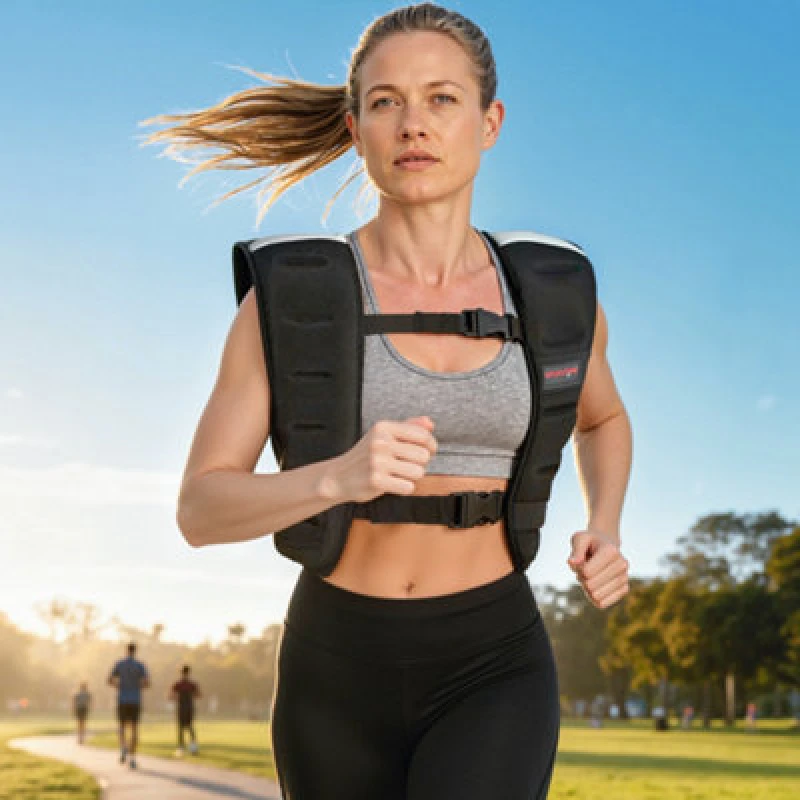 Image of SPORTNOW 10KG Weighted Vest with Adjustable Straps & Reflective Strips in Black Unisex