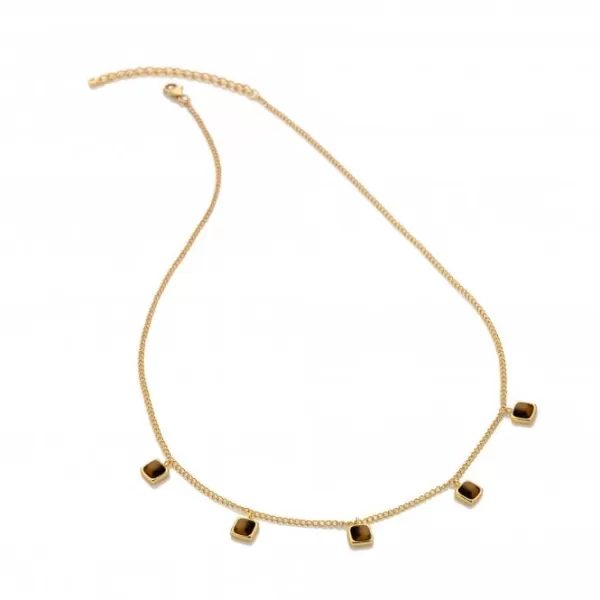 Image of Square Tigers Eye Necklace DN184