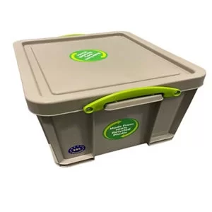 image of Really Useful Earth Box Heavy duty Grey 35L Plastic Stackable Storage box