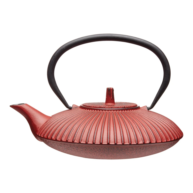 Image of La Cafetiere Cast Iron Teapot with Infuser Basket Red