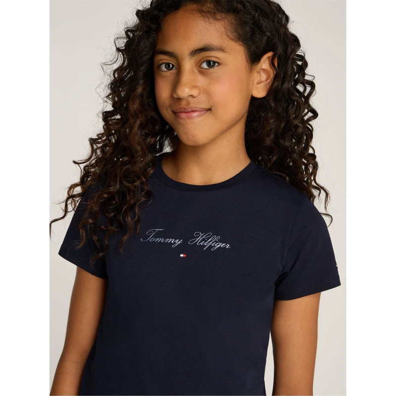 Image of Tommy Hilfiger TOMMY SCRIPT SLIM TEE SS - Blue Blue 4 - 5 Years