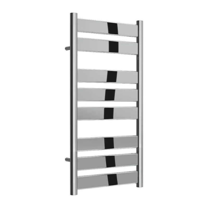 Image of Bathroom Kingdom Carpi Chrome Designer Flat Panel Heated Towel Rail 800x400 in Silver Silver Unisex