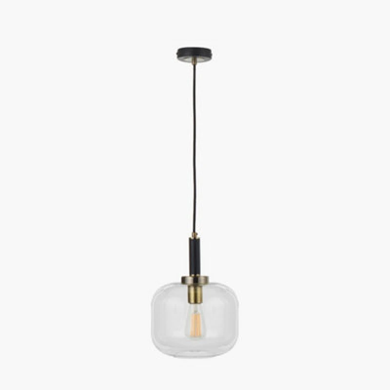 Image of Ruma Minimalist Industrial Glass Pendant Light Black