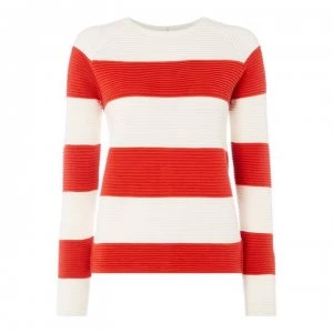 image of Vero Moda Sethe Stripe Jumper - White W RED