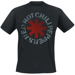 Image of Red Hot Chili Peppers - Stencil Unisex Medium T-Shirt - Black