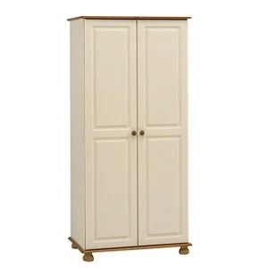 image of Oslo Cream Pine Double Wardrobe (H)1853mm (W)883mm (D)570mm