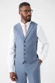 image of Slim Fit Blue Waistcoat