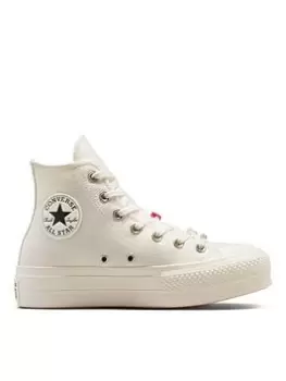 Converse Chuck Taylor All Star Lift Hi, White, Size 4, Women