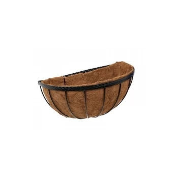 image of Smart Garden - 40cm 16" Saxon Metal Wall Manger Basket Black Planter Liner