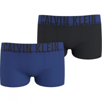 Image of Calvin Klein 2 Pack IP Trunks - Blue/Black 0SO