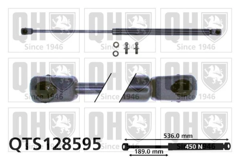Image of QUINTON HAZELL Tailgate strut QUINTON HAZELL QTS128595
