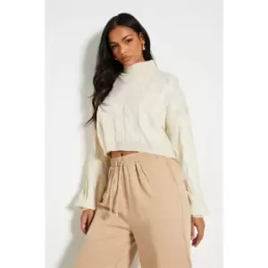 Image of I Saw It First Cable Knit Cross Open Back Jumper - White
