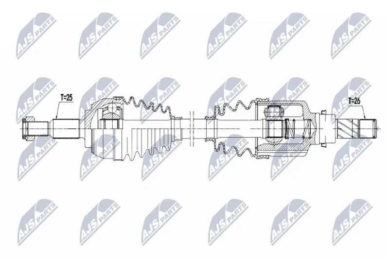 Image of NTY NPW-RE-168 Drive shaft Front Axle Left Drive Shaft (13)