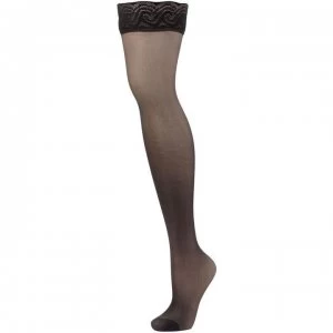 image of Pretty Polly Nylons 10 denier gloss hold ups - Black