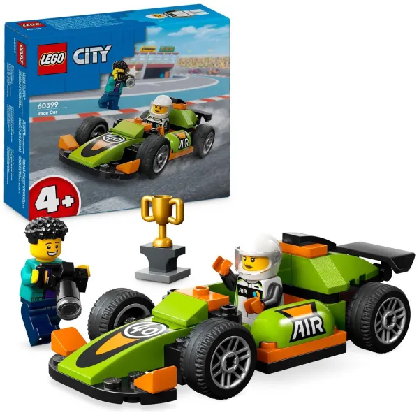 image of LEGO City Green Race Car Toy 4+ Vehicle Building Set 60399