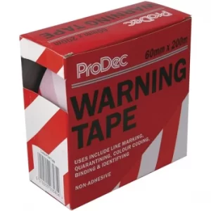 Image of Rodo Red/White Warning Tape 60mm x 200m