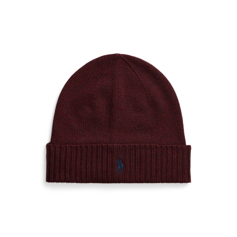 Image of Polo Ralph Lauren Pony Merino Wool Beanie Age Wine unisex One Size