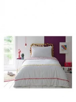 Image of Appletree Pom Pom Stripe Duvet Cover Set - Double