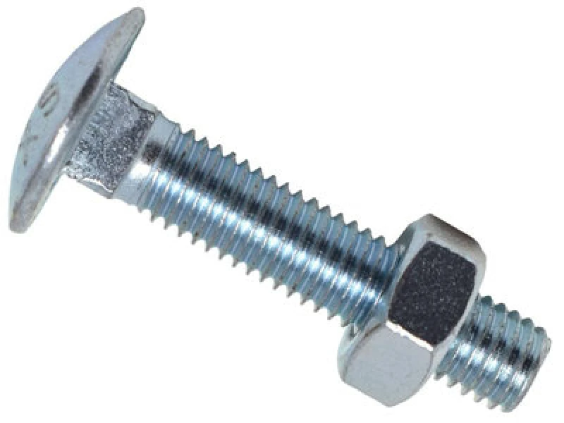 Image of Metalmate Memcsx1030 Cup Square Hex Bolt & Nut Zp M10 X 30mm Box 25 Memcsx1030